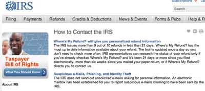 how to contact irs about refund on phone