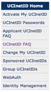 UCInetID menu