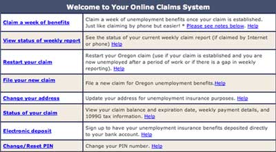 Online claim Oregon