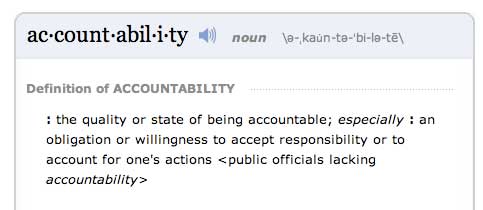 M Webster Accountability definition