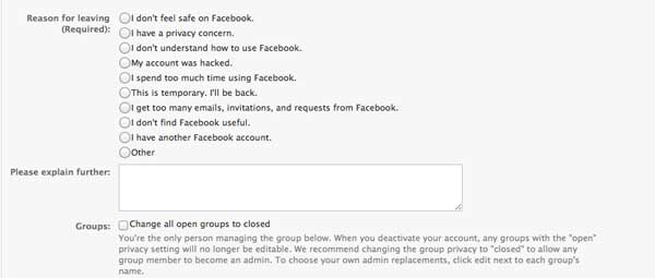 Question to leave Facebook