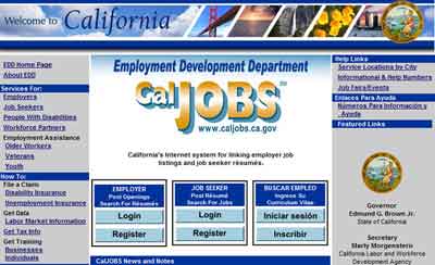 Job seekers on www.caljobs.ca.gov