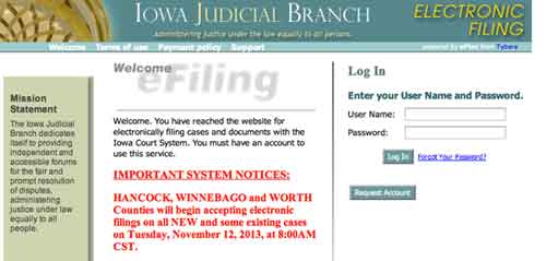 Iowa courts login