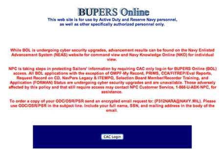 Bupers login