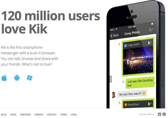 Kik app mobile device