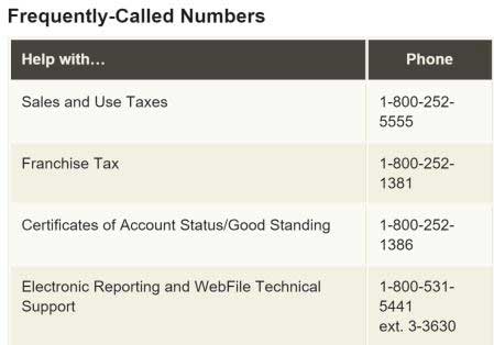 Texas comptroller phone